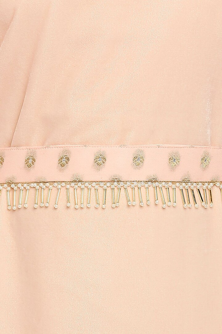 Peach Brocade Embroidered Belt by Monk & Mei