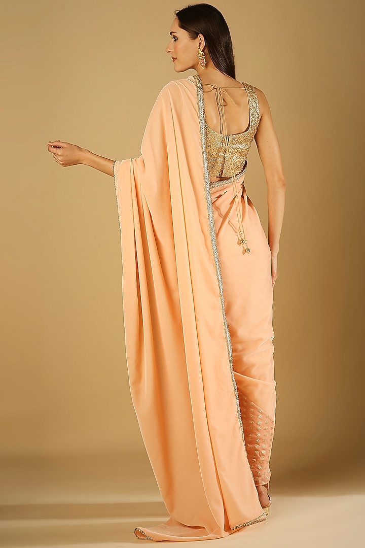 Peach Georgette Blouse by Monk & Mei at Pernia's Pop Up Shop