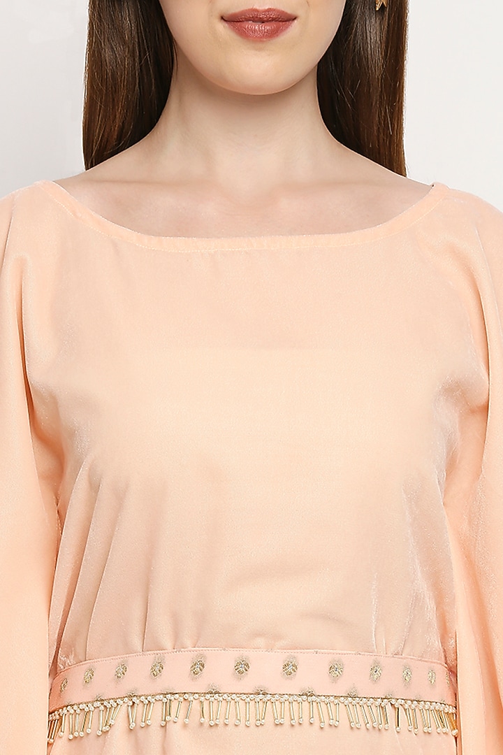 Peach Velvet Kaftan Set by Monk & Mei at Pernia's Pop Up Shop