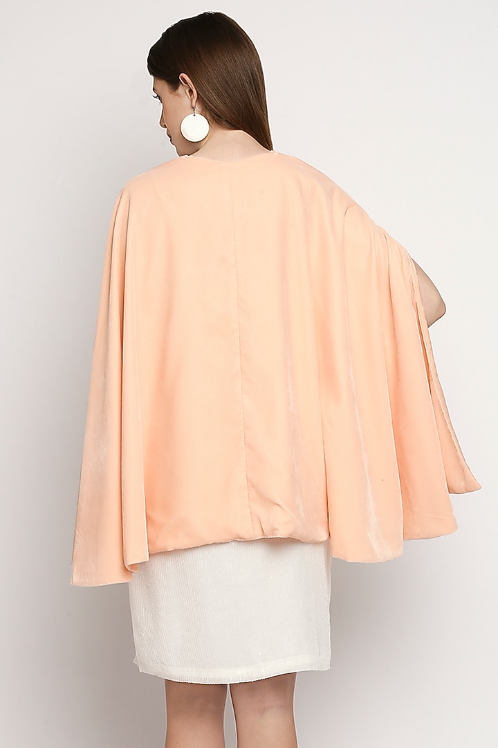 Peach Velvet Cape by Monk & Mei at Pernia's Pop Up Shop