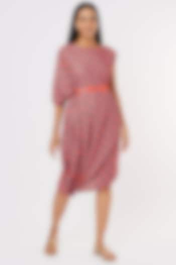 Red Moss Crepe & Viscose Tunic Summer Dress by Monk & Mei at Pernia's Pop Up Shop