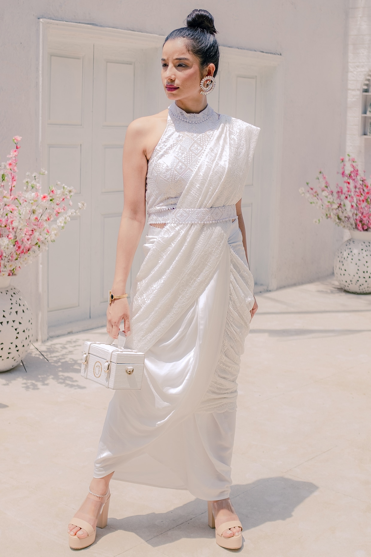fcity.in - Full Sleeves Knee Length Chikankari Dress For Women Dress Midi  Dress