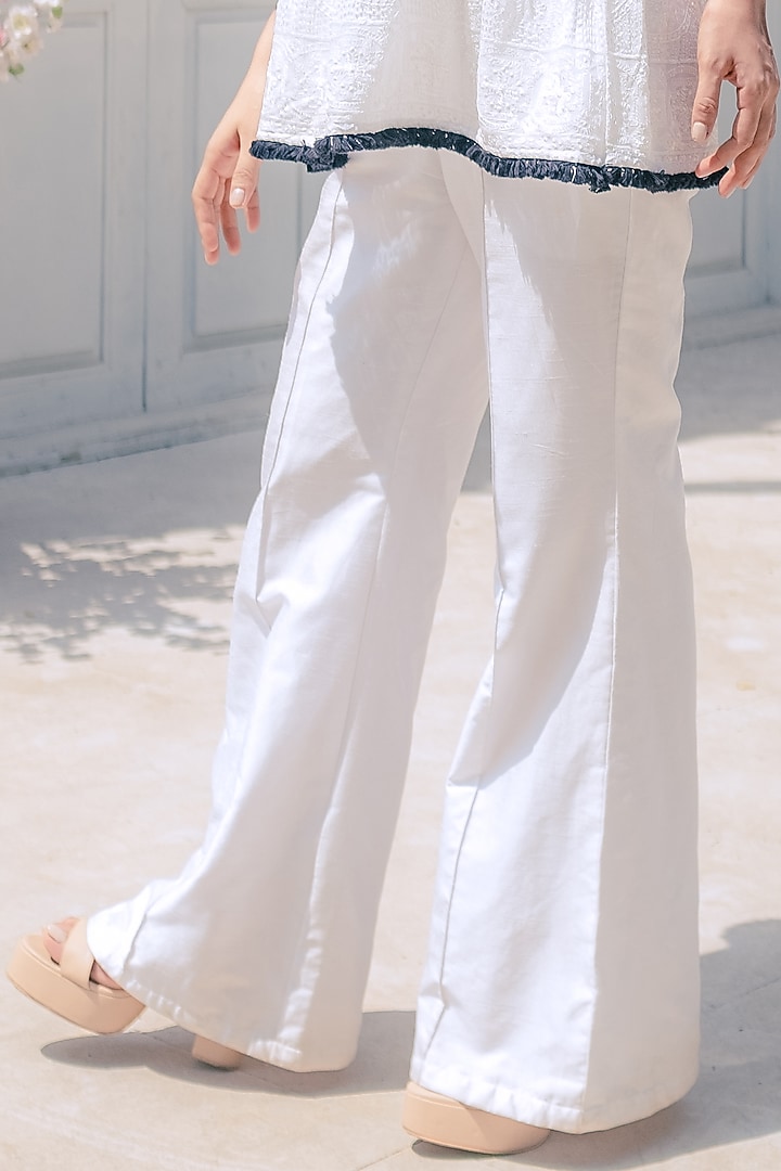 White Georgette Pant Set by Monk & Mei at Pernia's Pop Up Shop