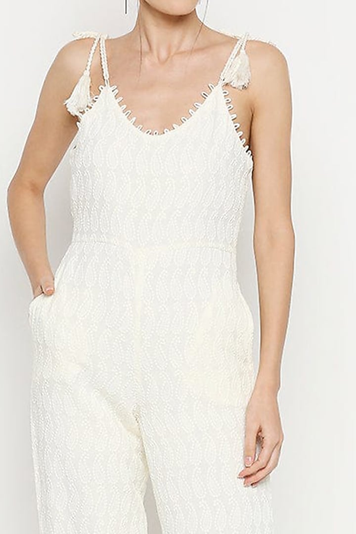 Off-White Rayon Jumpsuit by Monk & Mei at Pernia's Pop Up Shop