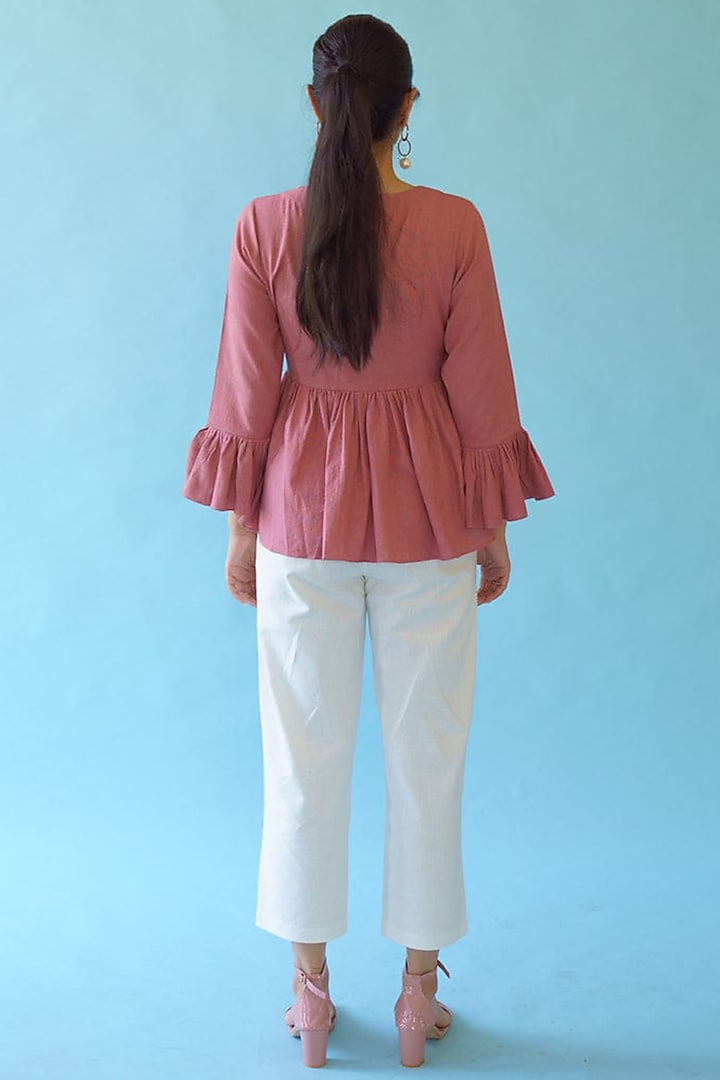 Rose Pink Embroidered Top by Monk & Mei at Pernia's Pop Up Shop