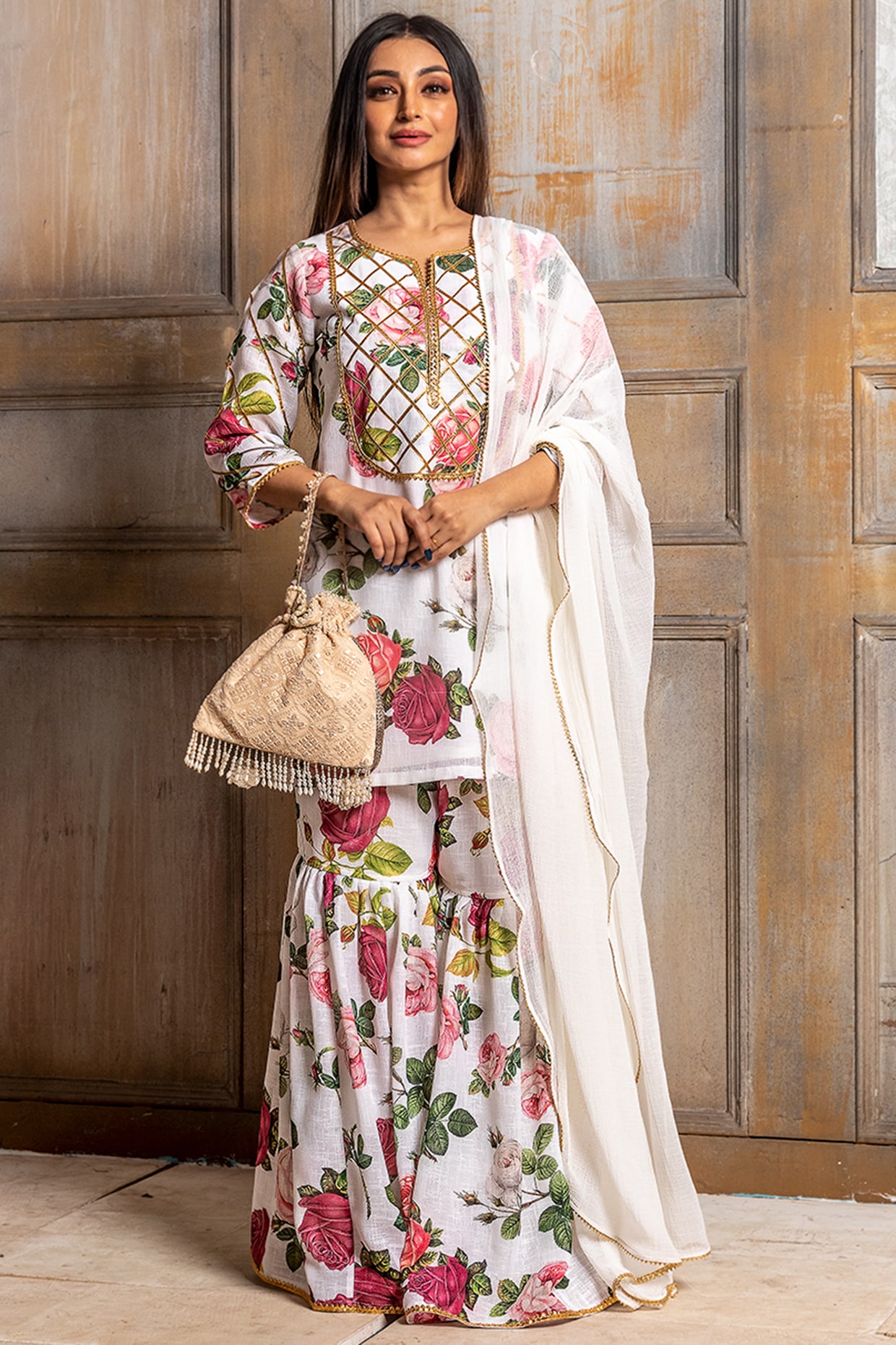 printed gharara