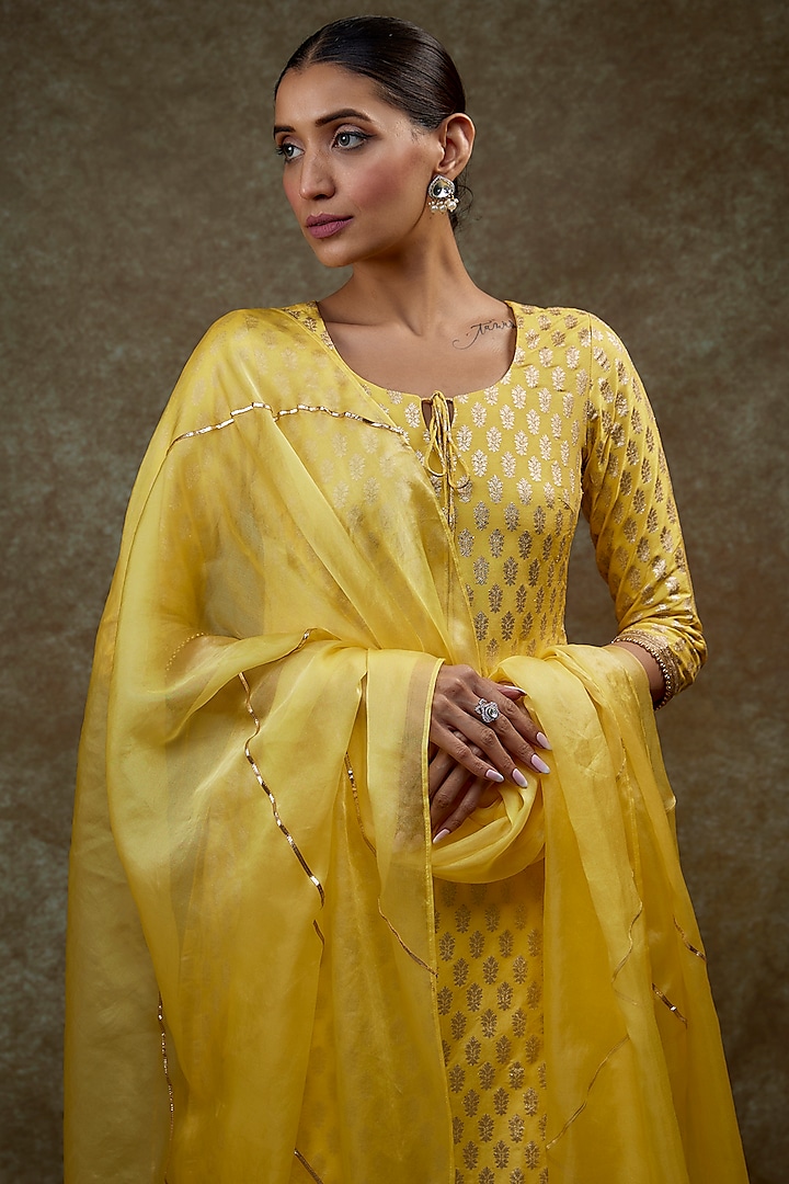 White Rayon Embellished Sharara Set by Monk & Mei at Pernia's Pop Up Shop