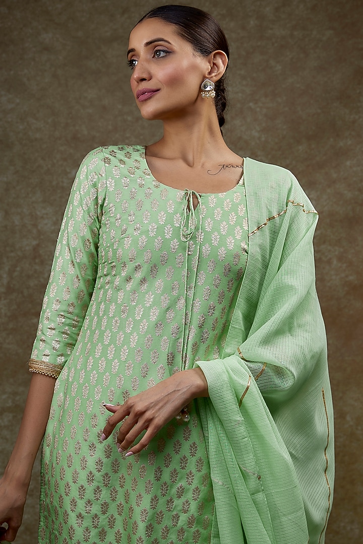 White Rayon Embroidered Sharara Set by Monk & Mei at Pernia's Pop Up Shop