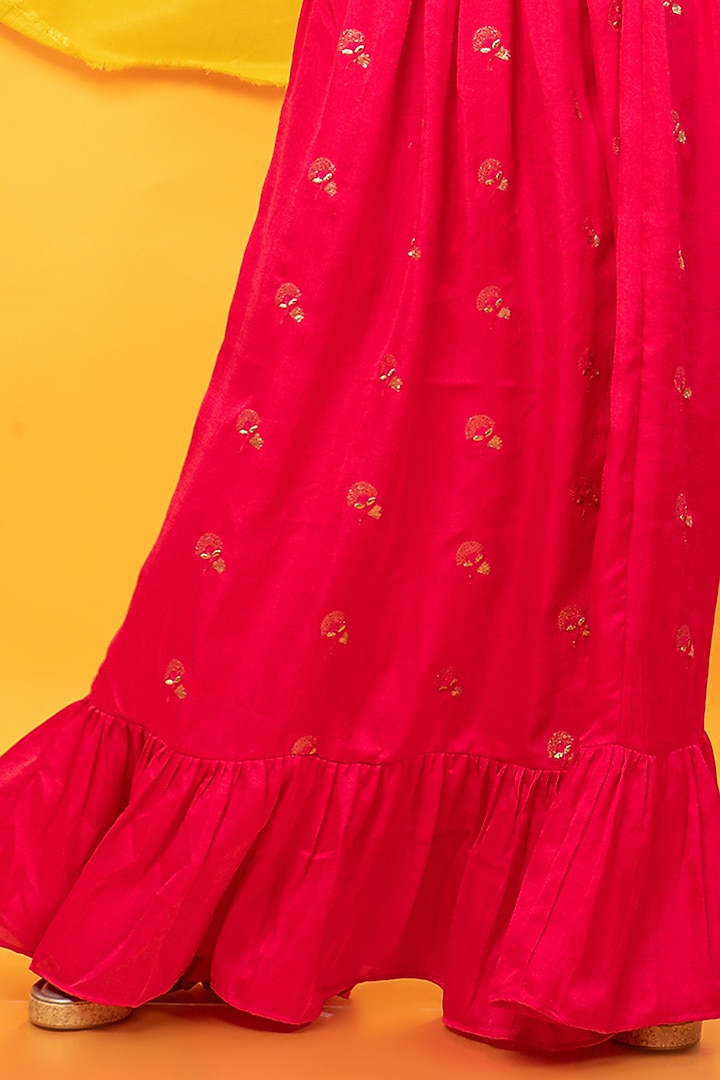 Pink Silk Blend Embroidered Anarkali by Monk & Mei at Pernia's Pop Up Shop