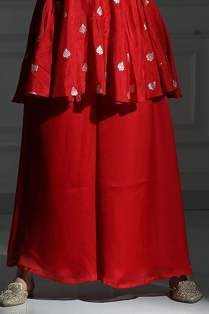 Rose Red Silk Skirt Set by Monk & Mei at Pernia's Pop Up Shop