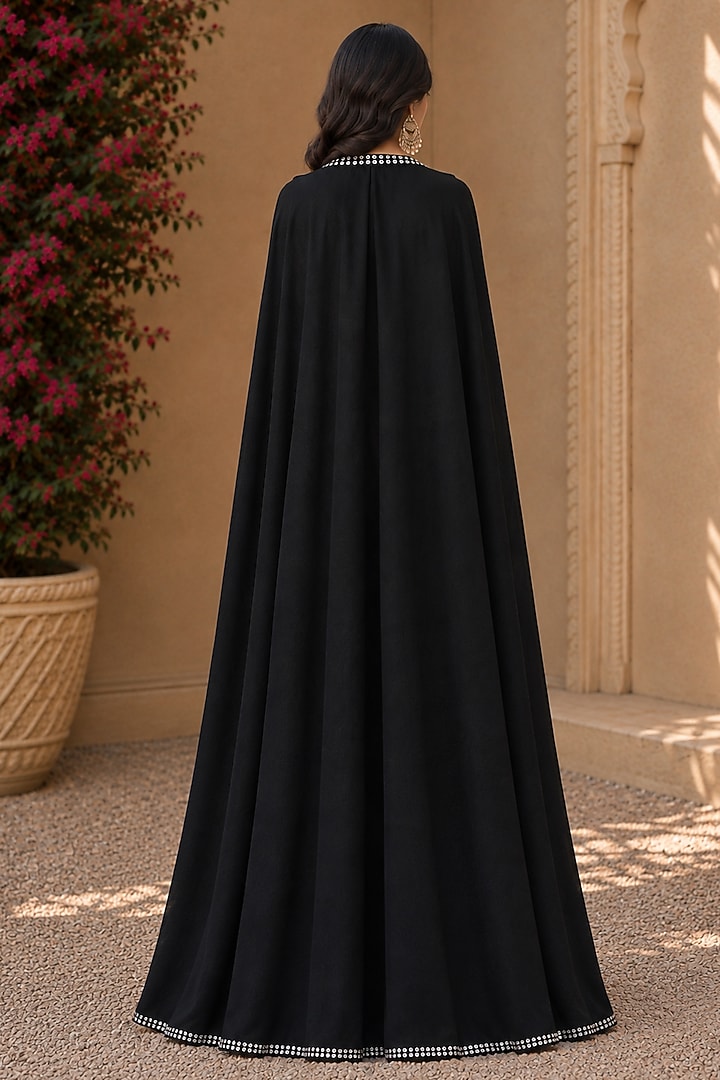 Black Georgette Palazzo Set by Monk & Mei at Pernia's Pop Up Shop