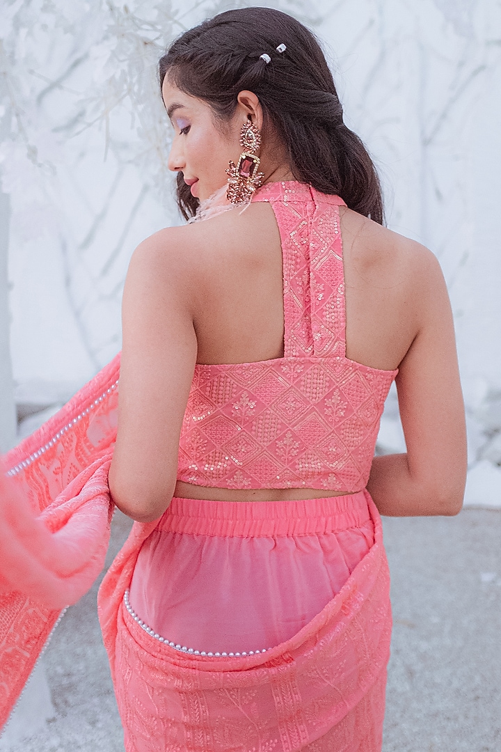Peach Embroidered Blouse by Monk & Mei at Pernia's Pop Up Shop