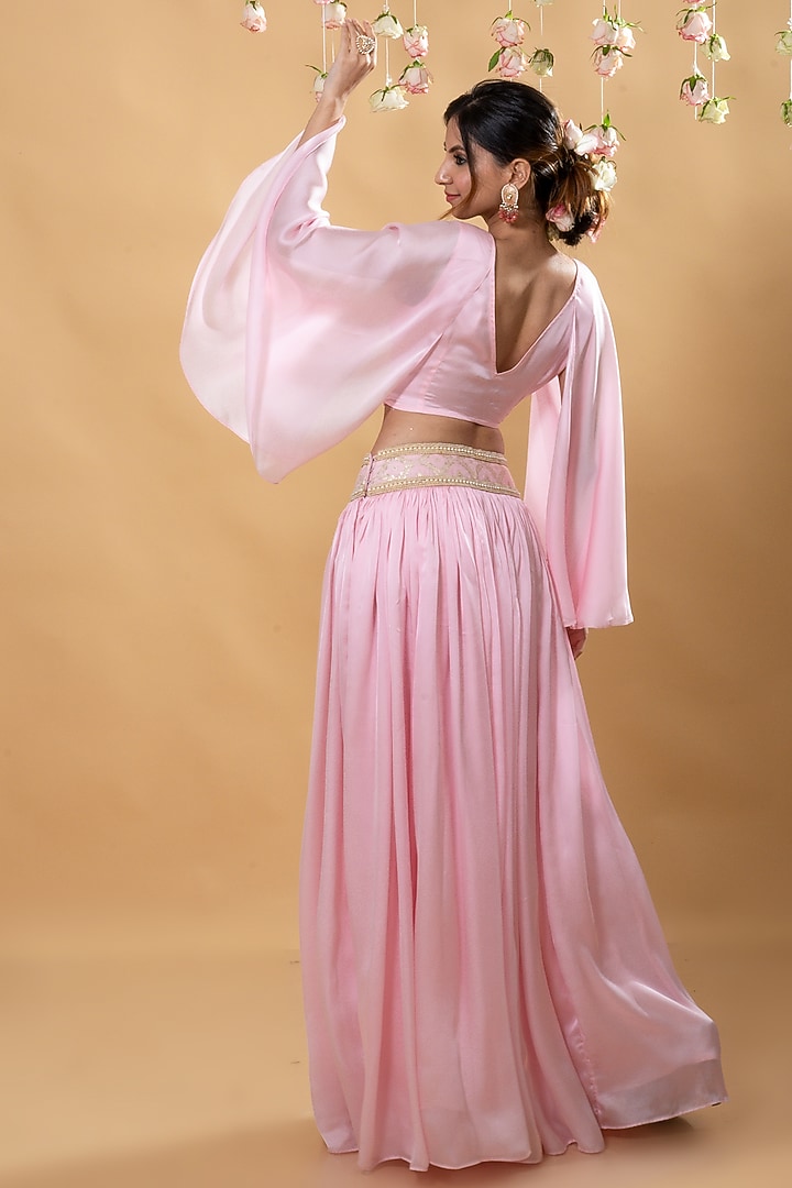 Pink Satin Skirt Set by Monk & Mei at Pernia's Pop Up Shop