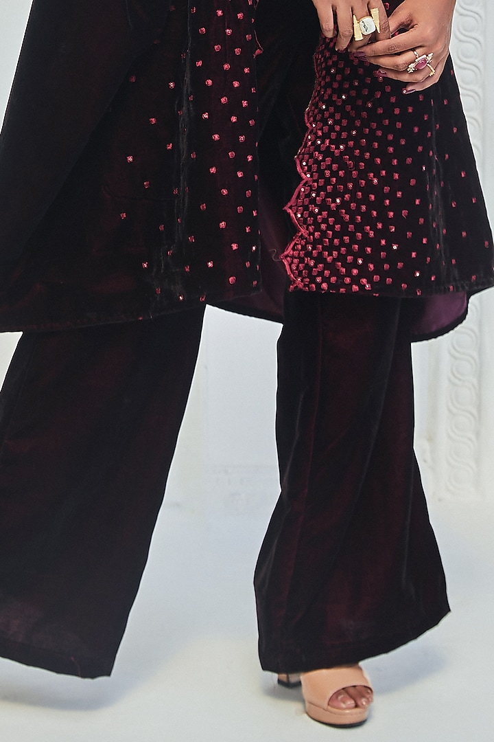 Wine Velvet Kaftan Set by Monk & Mei at Pernia's Pop Up Shop