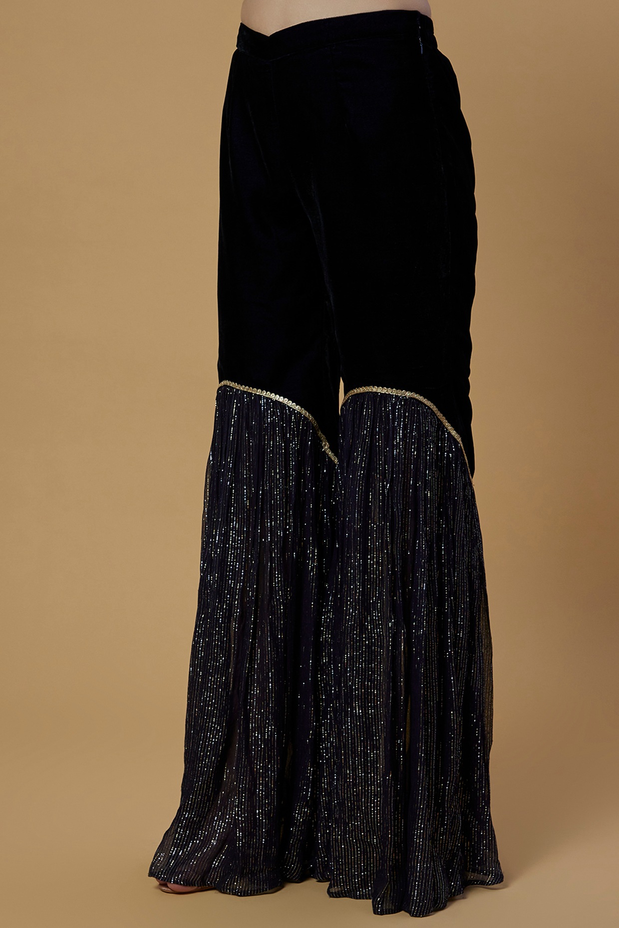 Calendula Georgette Embroidery Work Designer Heavy Salwar-Kameez Suit With Sharara  Pants | Exotic India Art