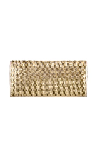 Gold Hand Embroidered & Sewed Soho Clutch by MKNY