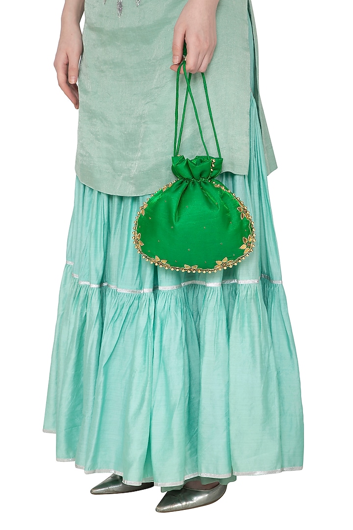 Emerald green potli bag