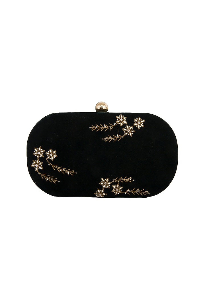 Dark Green Embroidered Clutch by MKNY at Pernia's Pop Up Shop