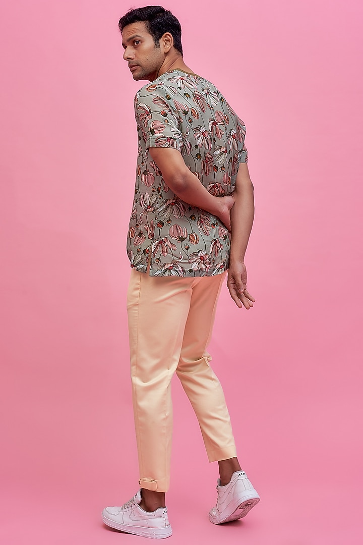 Beige Terry Rayon Pants by MOOHDY at Pernia's Pop Up Shop