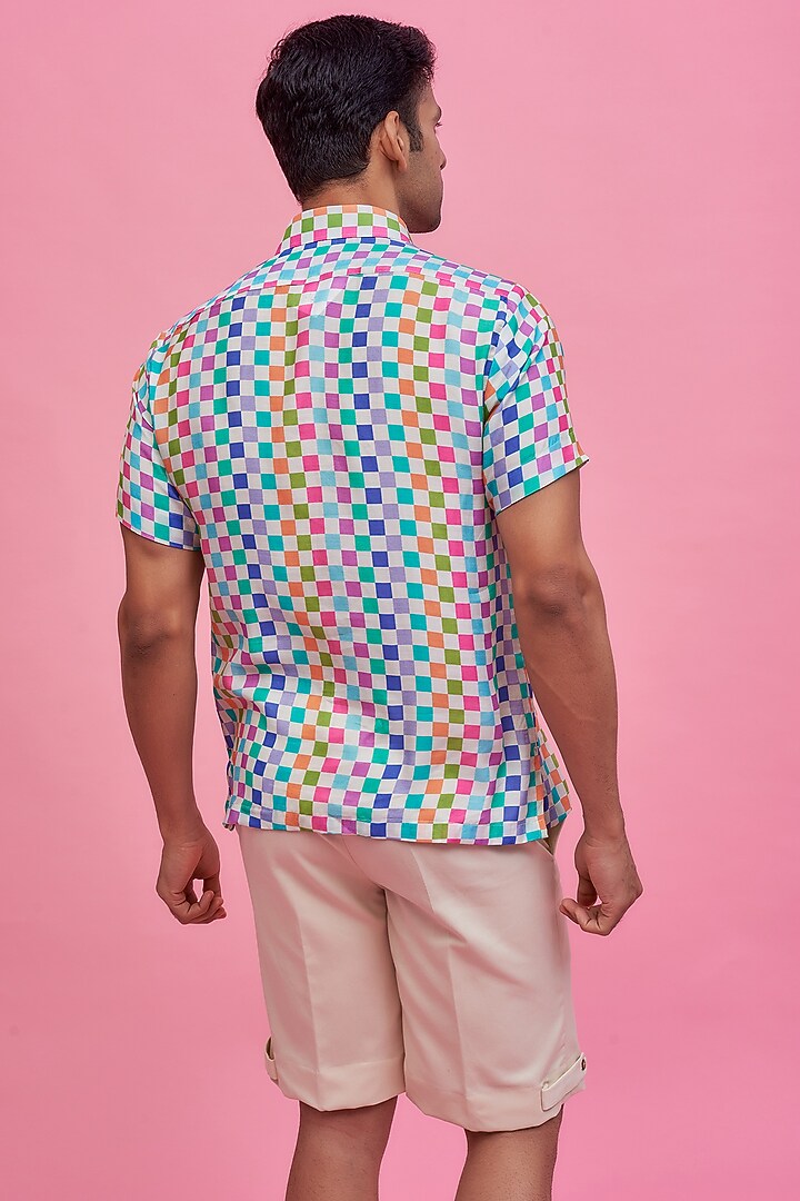 Multi-Colored Regenerated Cotton Digital Printed Summer Shirt by MOOHDY at Pernia's Pop Up Shop