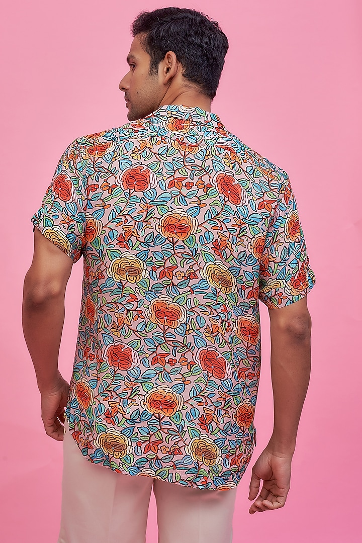 Multi-Colored Regenerated Cotton Digital Printed Summer Shirt by MOOHDY at Pernia's Pop Up Shop