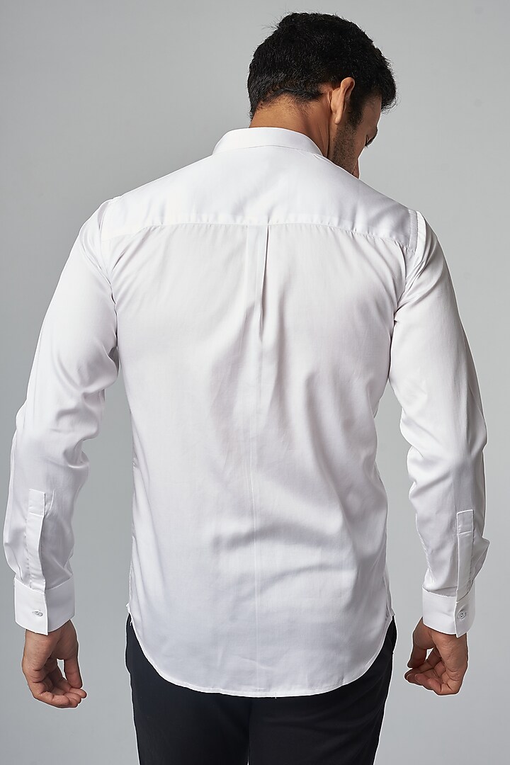 White Cotton Party Wear Shirt by 28 Moons at Pernia's Pop Up Shop