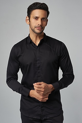 Black Cotton Shirt by 28 Moons