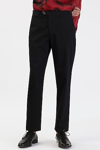 Black Cotton Narrow Pants by 28 Moons