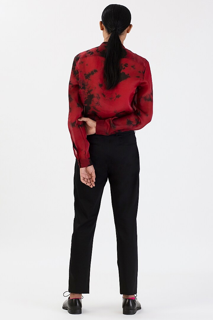 Black Cotton Narrow Pants by 28 Moons at Pernia's Pop Up Shop