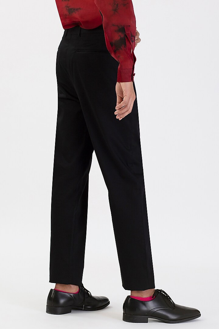 Black Cotton Narrow Pants by 28 Moons at Pernia's Pop Up Shop