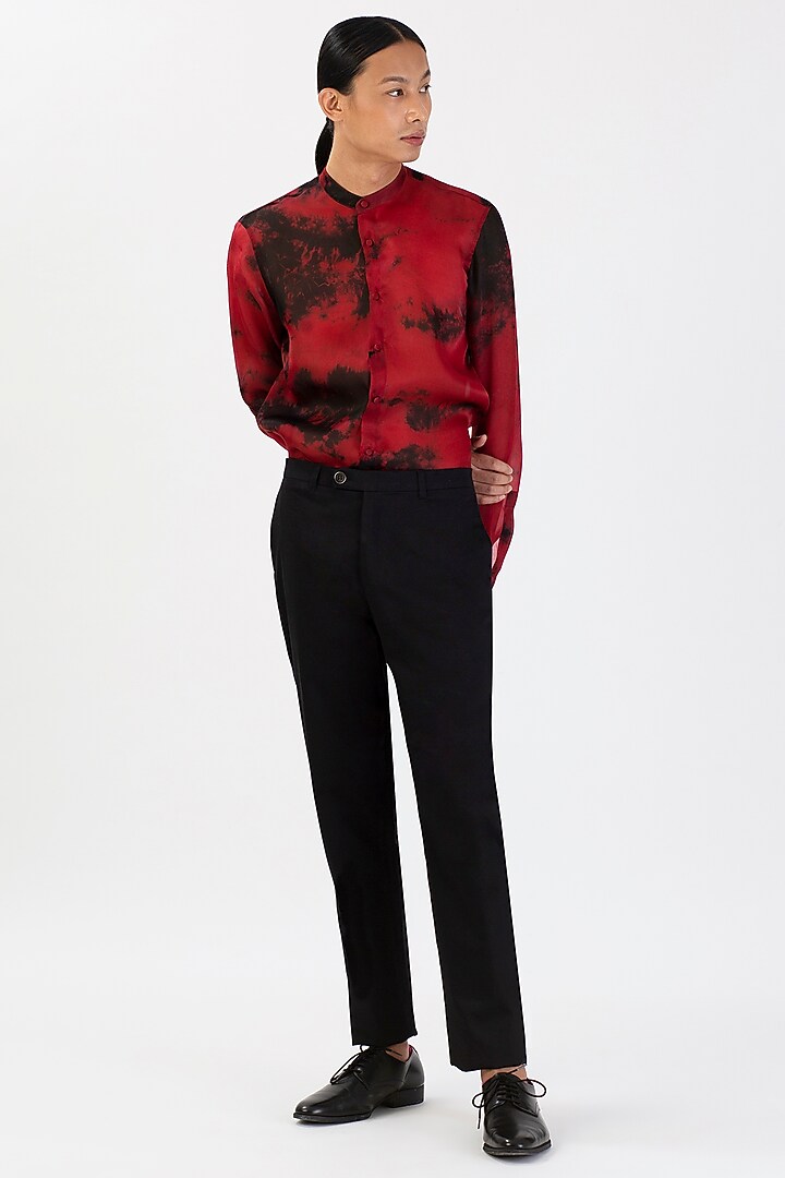 Black Cotton Narrow Pants by 28 Moons at Pernia's Pop Up Shop