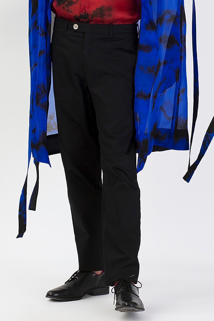 Blue Pure Silk Hand-Dyed Sheer Trench Coat by 28 Moons at Pernia's Pop Up Shop