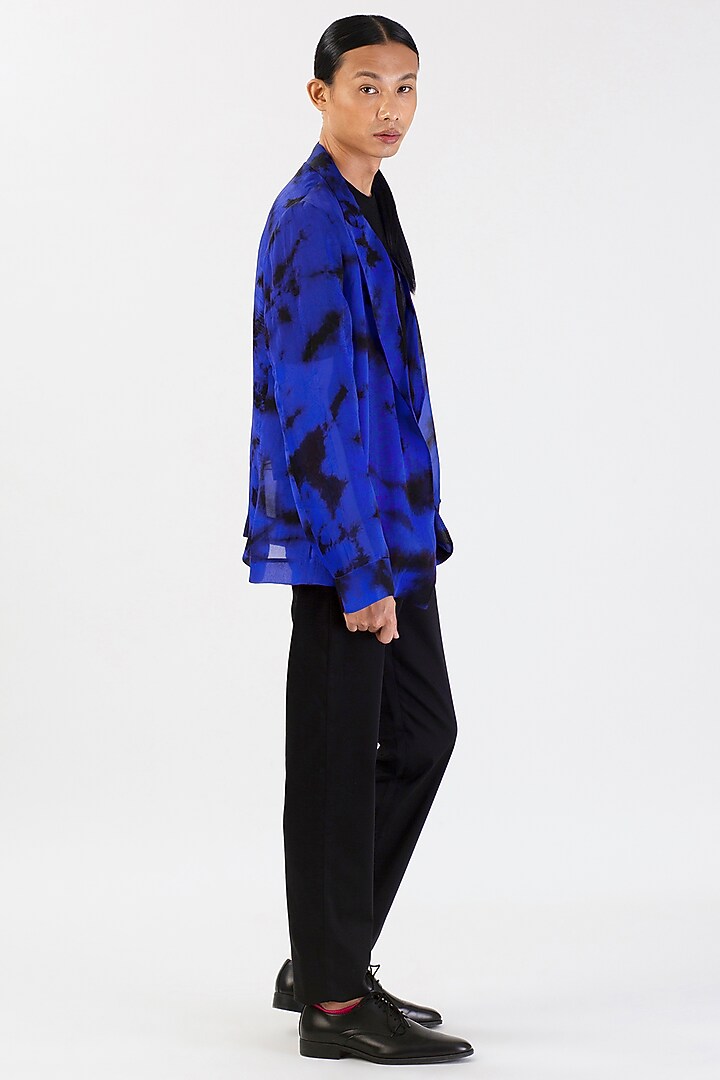 Blue Silk Hand-Dyed Shacket by 28 Moons at Pernia's Pop Up Shop