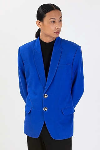 Blue Handmade Pashmina Jacket by 28 Moons