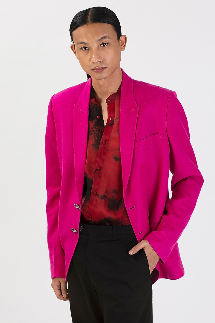 Pink Handmade Pashmina Jacket by 28 Moons at Pernia's Pop Up Shop