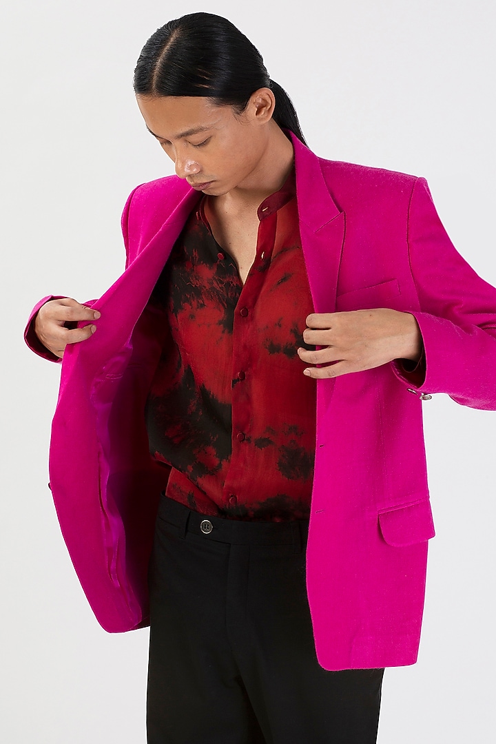 Pink Handmade Pashmina Jacket by 28 Moons at Pernia's Pop Up Shop