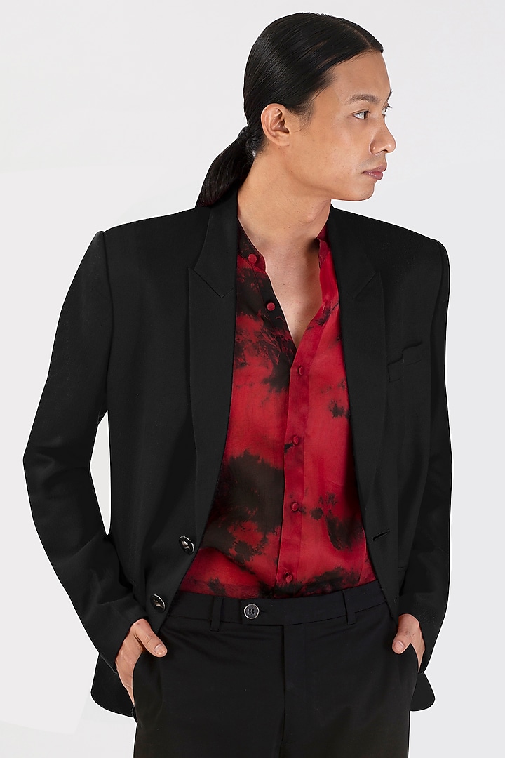 Black Handmade Pashmina Jacket by 28 Moons at Pernia's Pop Up Shop