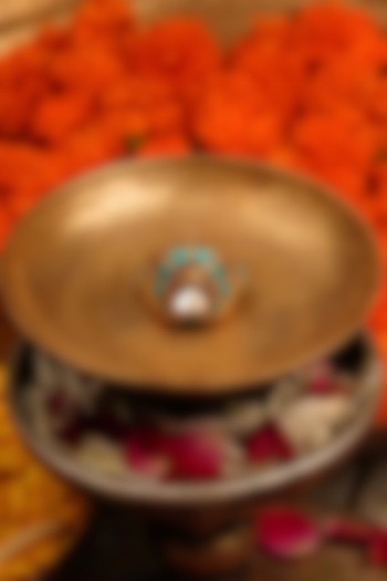 Gold Finish Jadau Kundan Polki Ring by Mortantra at Pernia's Pop Up Shop