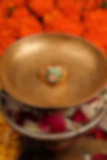 Gold Finish Jadau Kundan Polki Ring by Mortantra at Pernia's Pop Up Shop