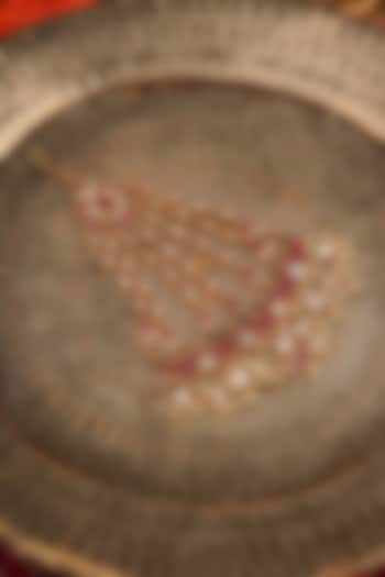 Gold Plated Uncut Polki & Beaded Jadau Passa by Mortantra at Pernia's Pop Up Shop