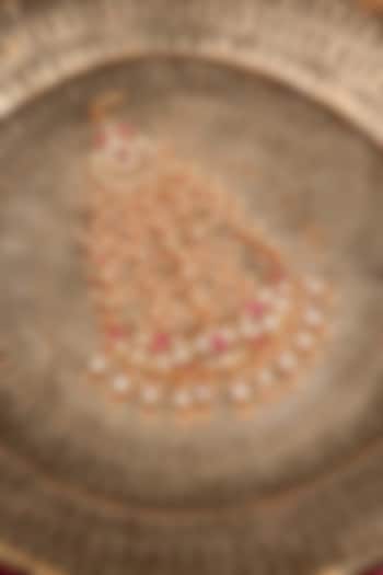 Gold Plated Uncut Polki & Beaded Jadau Passa by Mortantra at Pernia's Pop Up Shop