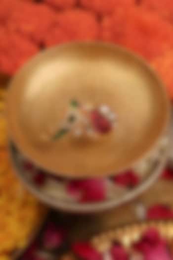 Gold Plated Uncut Polki & Beaded Jadau Ring by Mortantra at Pernia's Pop Up Shop