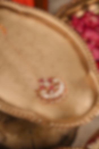 Gold Plated Uncut Polki & Beaded Jadau Maangtikka by Mortantra at Pernia's Pop Up Shop