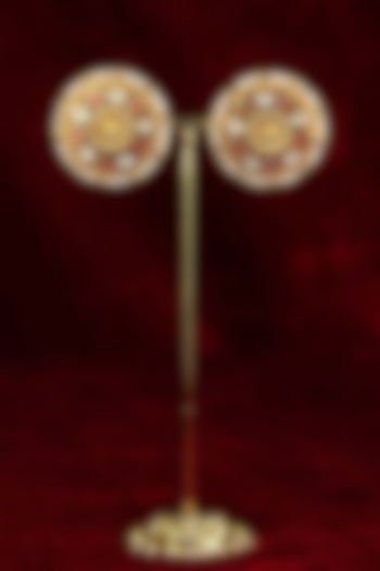 Gold Plated Uncut Polki & Beaded Jadau Stud Earrings by Mortantra at Pernia's Pop Up Shop