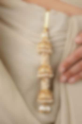 Gold Plated Uncut Polki & Beaded Jadau Judo by Mortantra at Pernia's Pop Up Shop