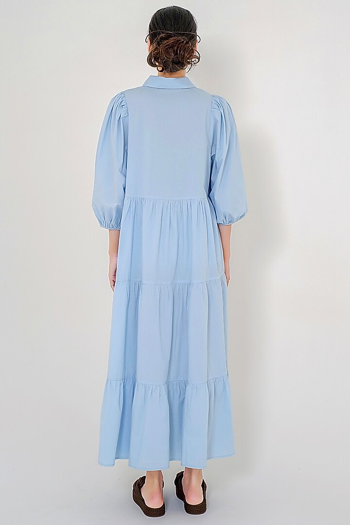 Powder Blue Cotton Maxi Summer Dress by More Soul at Pernia's Pop Up Shop