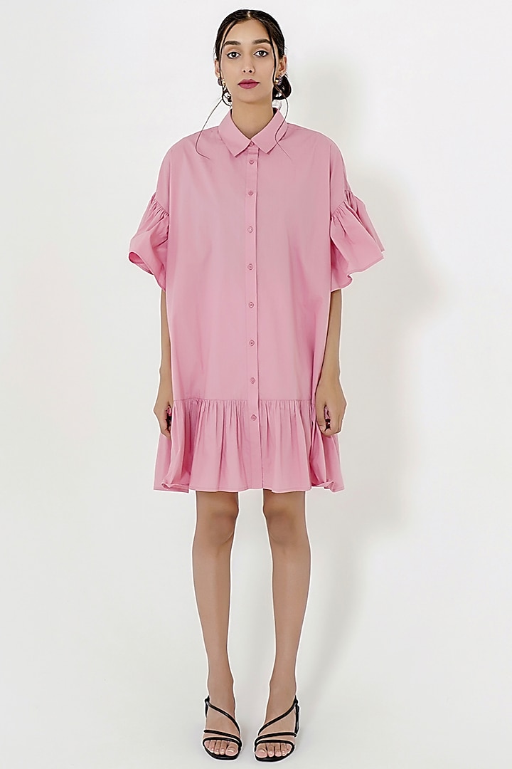 Peach Pink Cotton Dress by More Soul