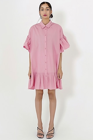 Peach Pink Cotton Dress by More Soul