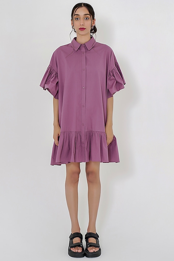 Magenta Cotton Dress by More Soul