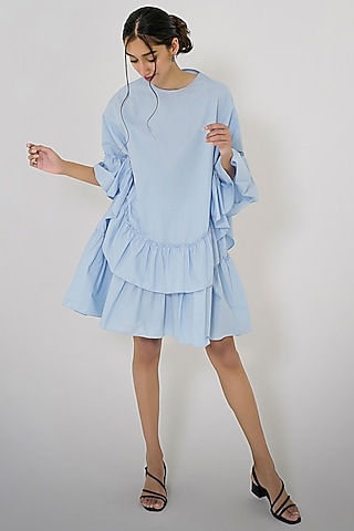 Powder Blue Cotton Dress by More Soul